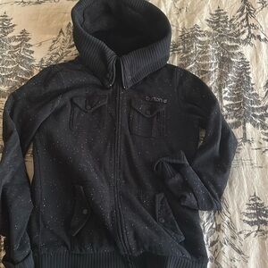 Vintage Burton zip up—oversized hood/neck cuff